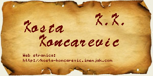 Kosta Končarević vizit kartica